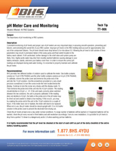 Tech Tip-906: pH Meter Care and Monitoring